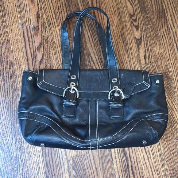 Authentic Coach bag black leather - Picture 2 of 7